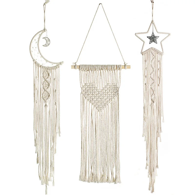 

Amazon Hot Sale Handmade Woven Wall Hanging Heart Macrame Dream Catcher