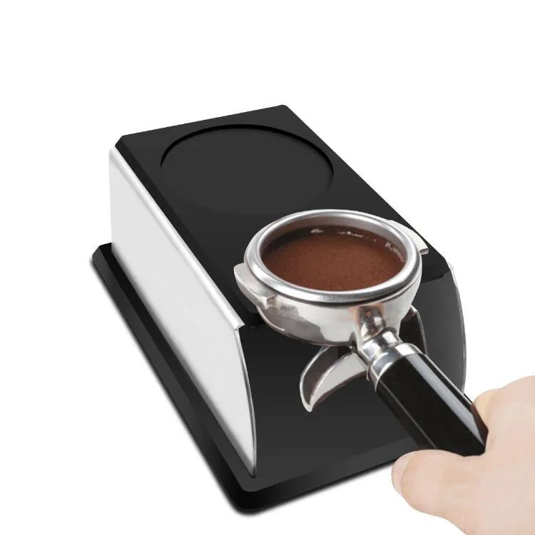 

Coffee Tamper Stand, Tamping Stand Sturdy Stainless Steel Tamping Stand for Coffee Machine Black/Brown