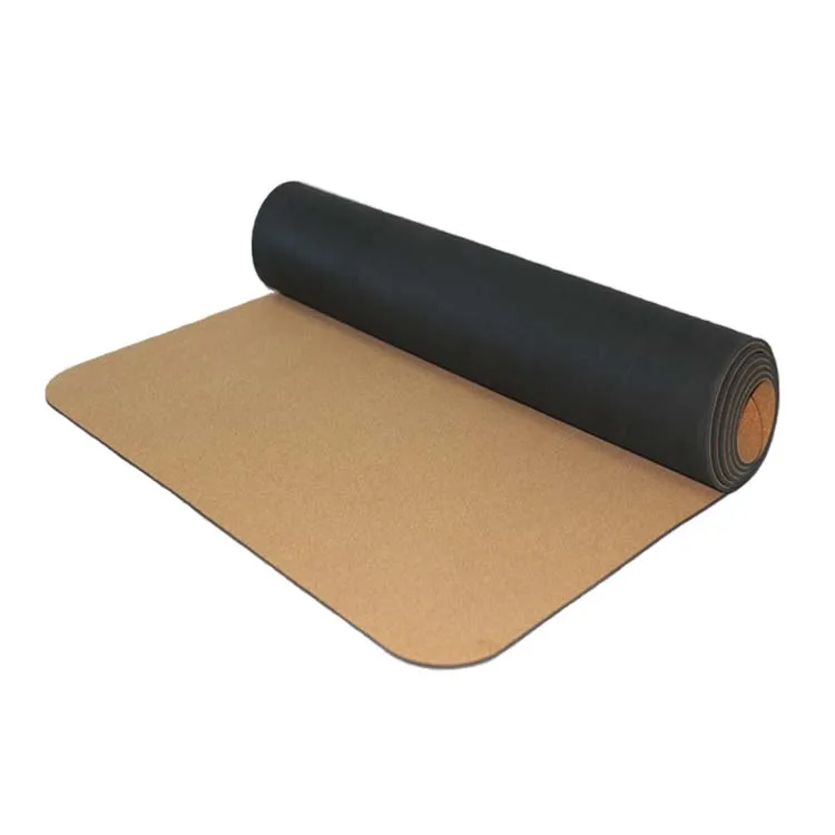 

factory wholesaler price for rubber cork yoga mat, Wood color