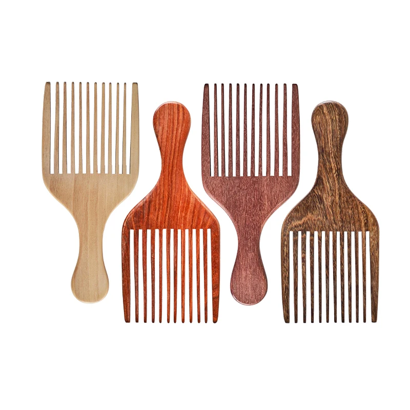 

Hair Accessory Afro mens comb barber product wooden afro hair picks No Static Sandalwood Wooden Comb