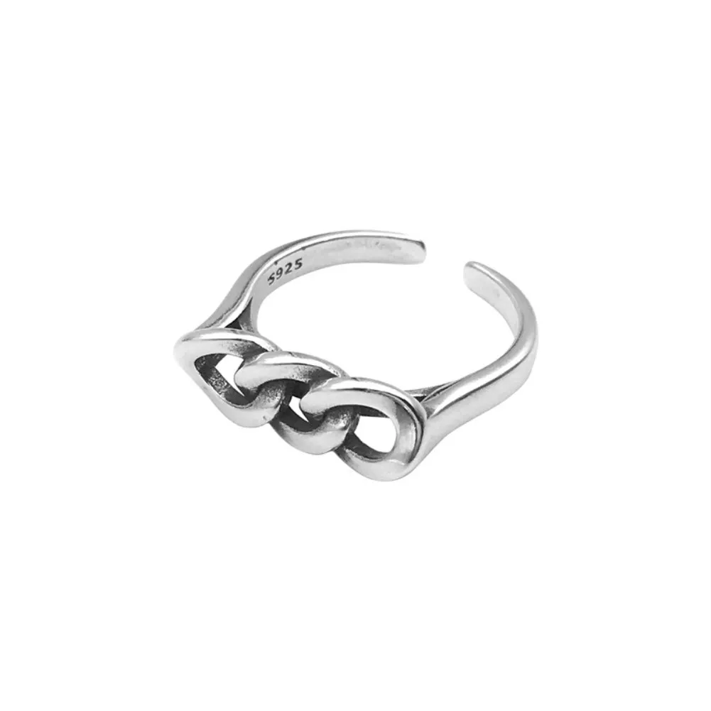 

R267 2021 Hot Sales jewelry silver ring women 925 sterling silver classic lock catch open size ring