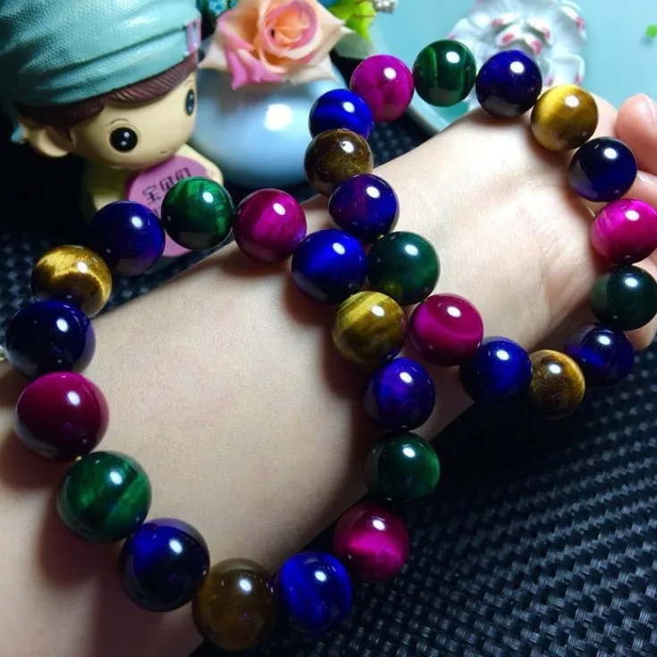 

Wholesale natural crystal women jewelry  bead color tiger eye bracelet, Colours