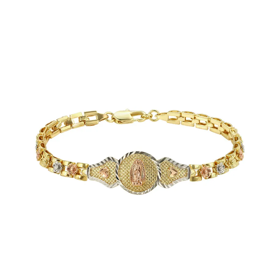 

A00674949 xuping Fashion Elegant Simple Cool Gold Chain Petal Creative Goddess Statue Bracelet