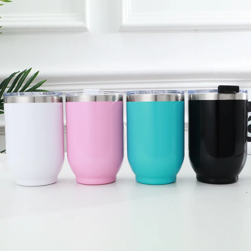 

A2705 16oz Insulated Coffee Drinking Cup Double Layer Outdoor Eggshell Mug Beer Water Bottle Stainless Steel Vacuum Egg Cup, As pic