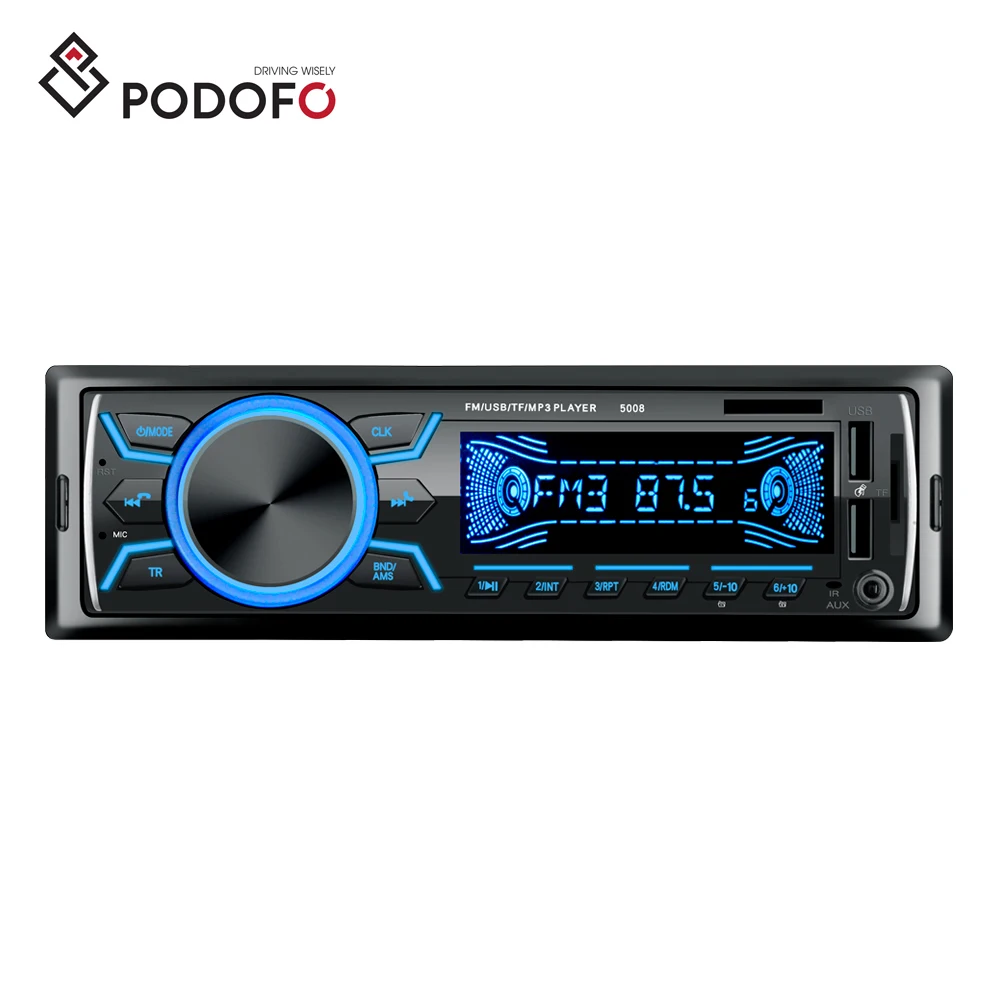 

Podofo 1 Din Car Radio Car MP3 Player Stereo BT 12V In-dash FM Aux In Receiver SD USB MP3 MMC WMA ISO Port Autoradio
