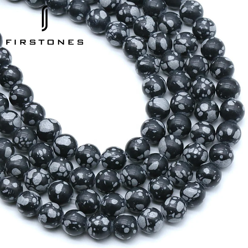 

6mm 8mm 10mm Natural Gemstone Wholesale Snowflake Stone Making Bracelet Necklace Jewelry Loose Stone, Various