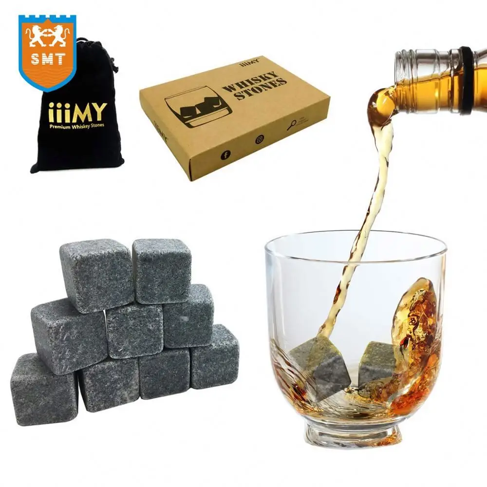 

Bar Accessories 6 pieces soapstone whiskey stones Natural Dark gray Ice Cube Chilling Stones