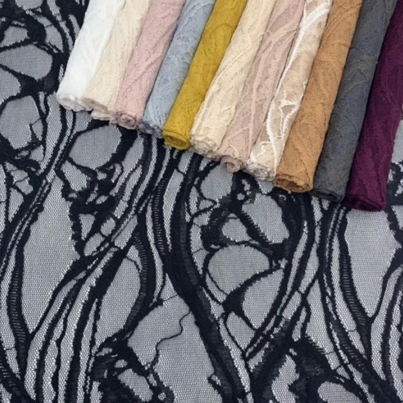 

Newest multicolors cotton and nylon lace fabric malaysian by yard, As picture shown