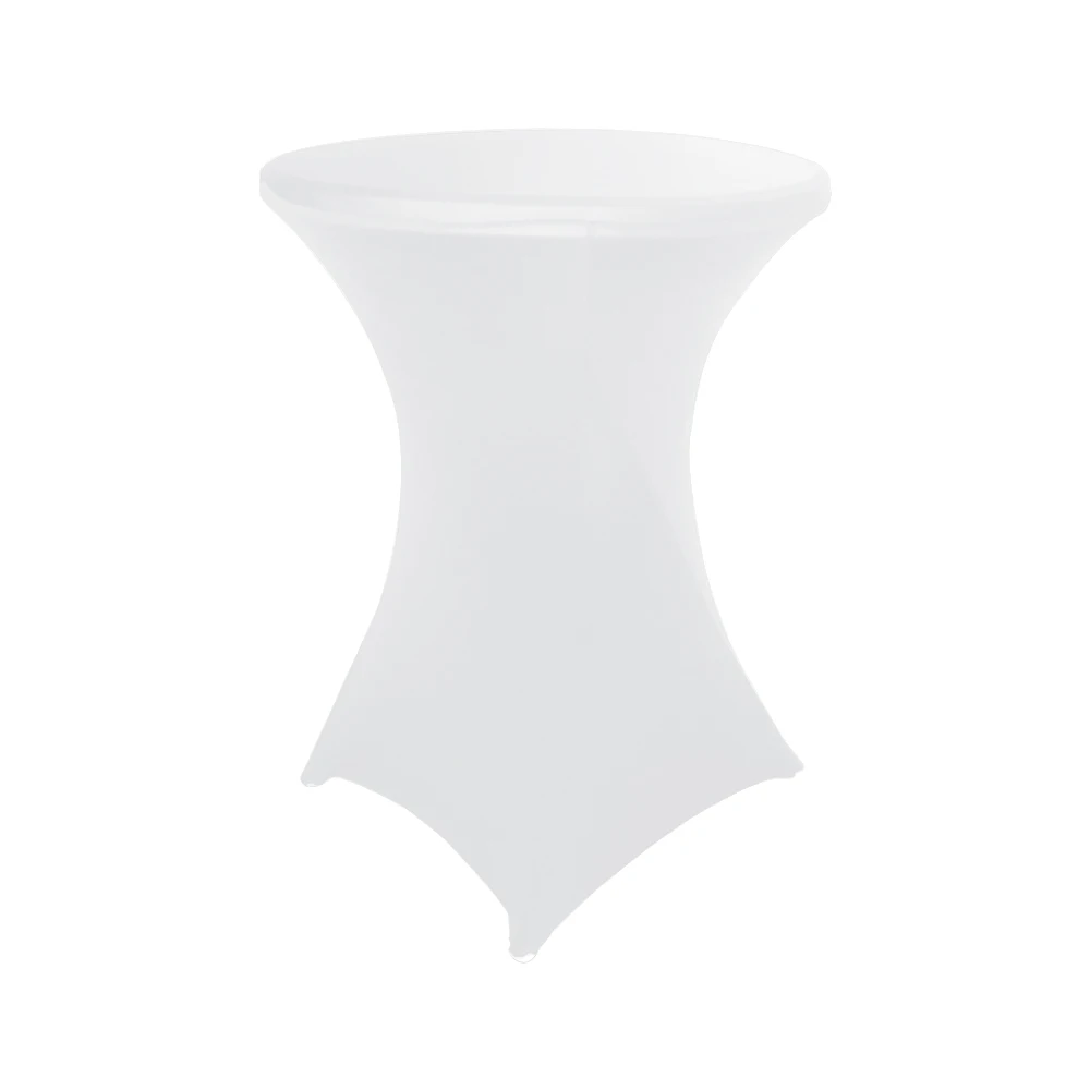 

White Customized Colors Spandex Cocktail Table Cover Universal Tablecloth