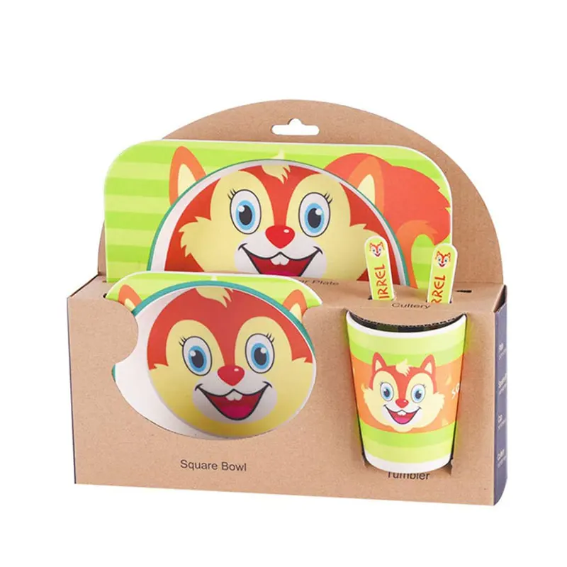 

kids eating set plates cup cuttlery and plates kids cute cartoon plate set