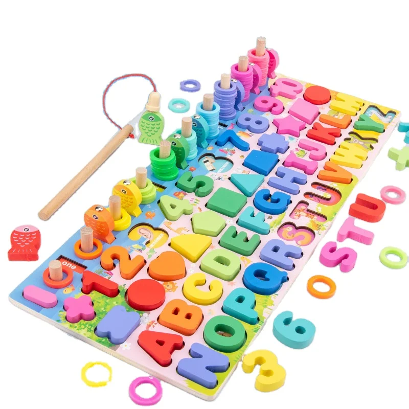 

2024 Popular baby pretend play preschool Montessori fishing numbers shape learning busy board kids educational toy sensory toys