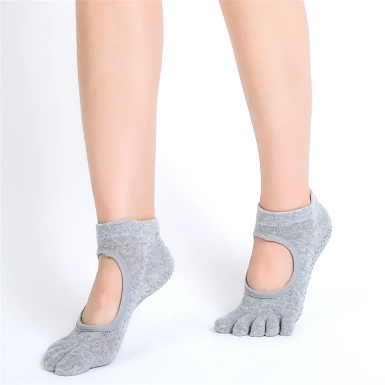 Women Yoga Socks Non Slip Half 5 Toes Pilates Massage Socks Sport Ankle Grip N3 