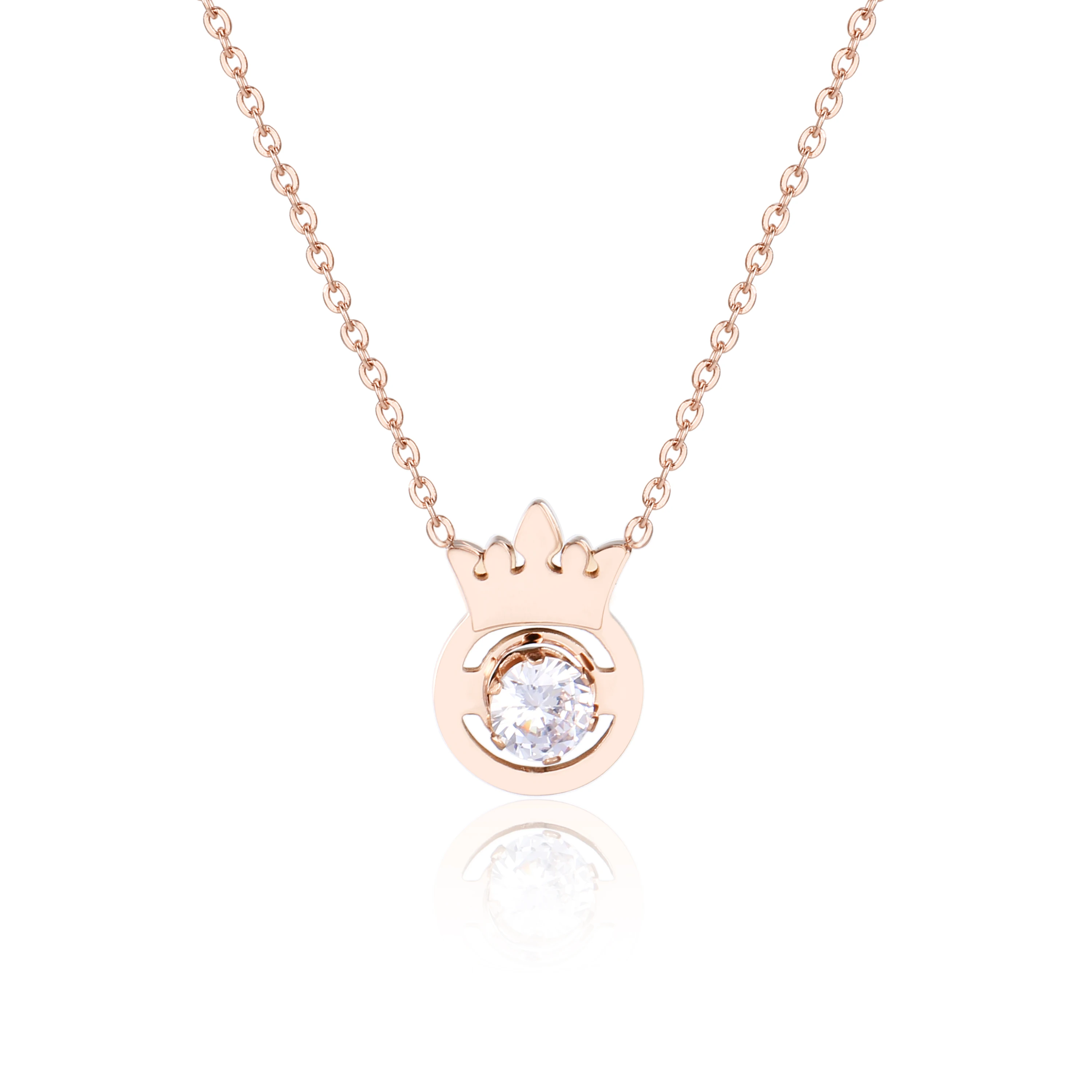 

High quality promotion pendant Crown Diamond necklace raindrop shape