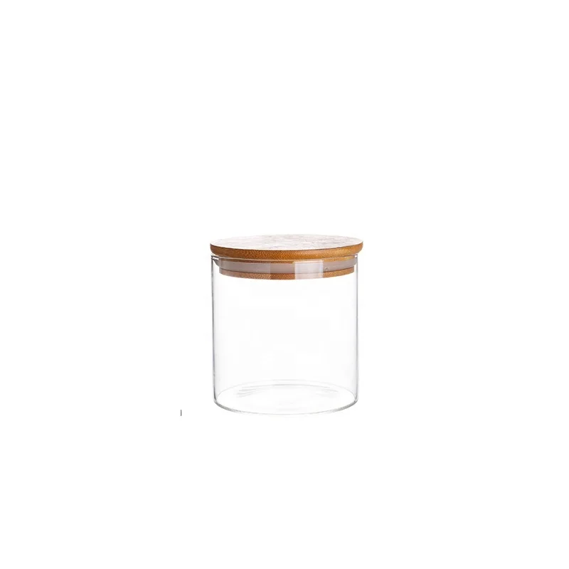 

80ml900ml 1000ml 400ml Food Glass jar Wooden lid airtigh Glass Jar container With Bamboo Lid for Food, As picture