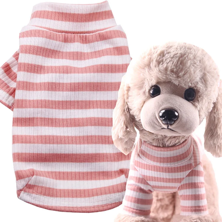 

Wholesale popular multicolor soft cotton pet dog clothing dog stripes bottom shirt