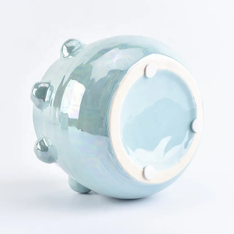 Color glazed custom ceramic candle containers bowl votive scented candle holders wedding decor