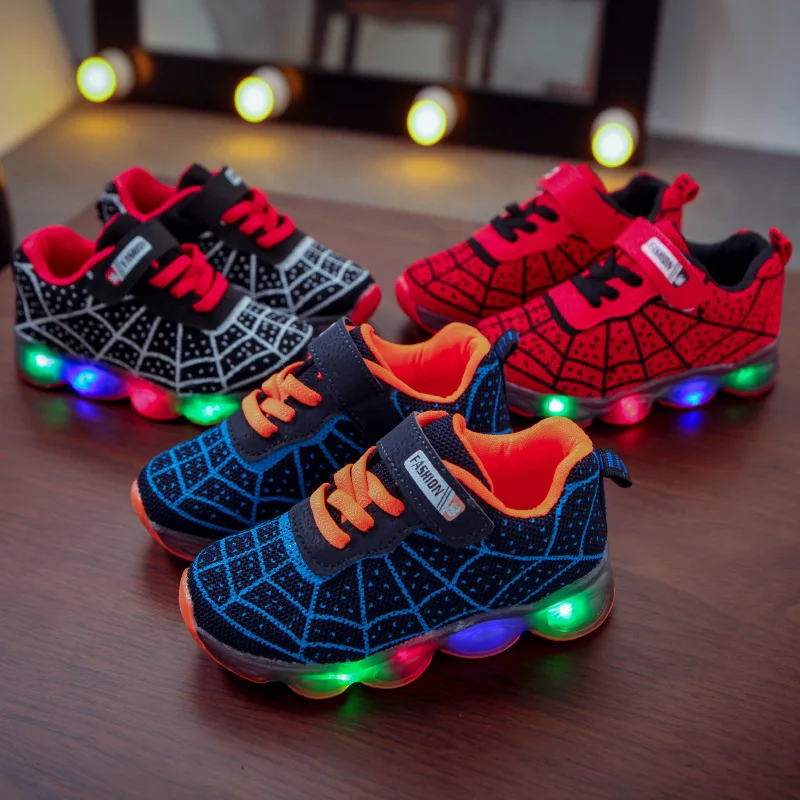 

Cheap China Manufacturer Children Casual Spiderman Design Led Boys Kids Shoes, Requirement