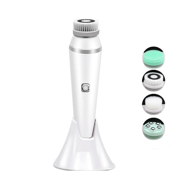 

2021 Hot Selling Waterproof Brush Heads Face Spa 4 in 1 Facial Cleansing Brush