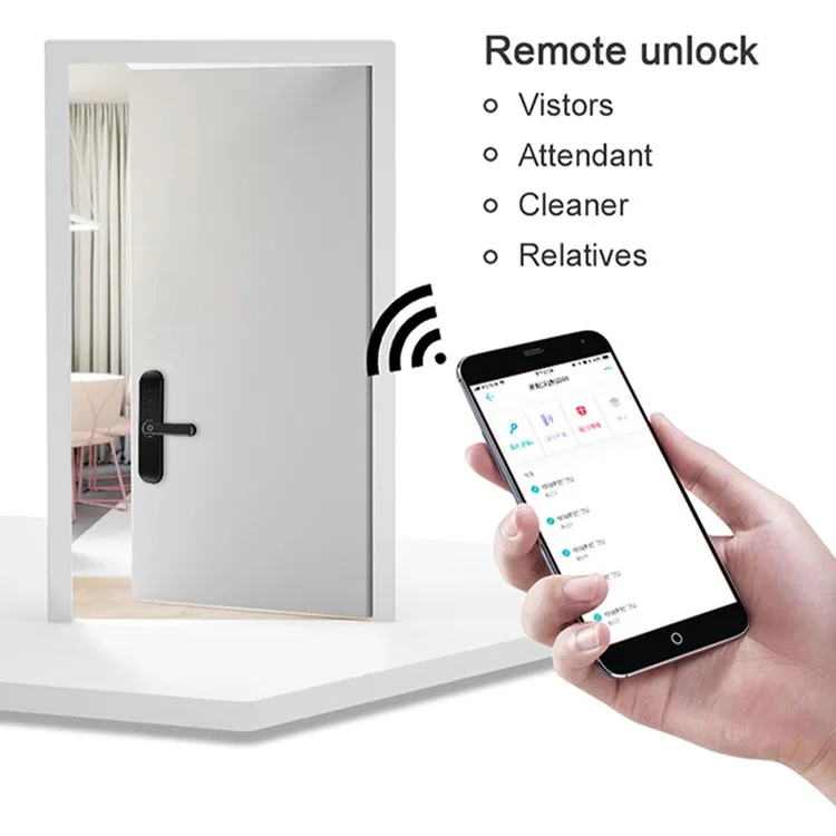 
4 AA Battery Zinc Alloy Smart Lock For Main Door M16 