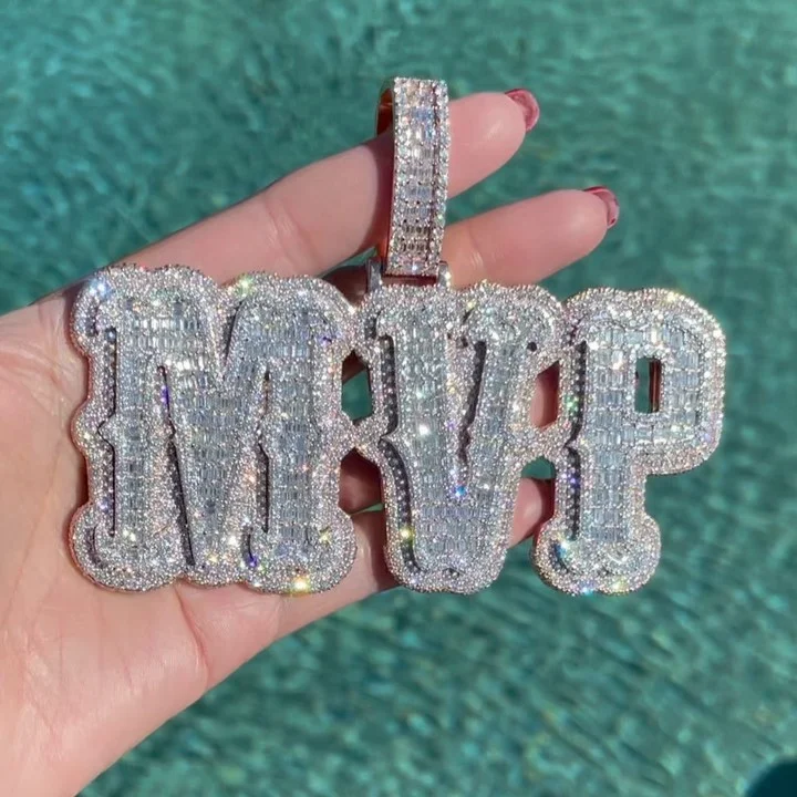 

Icy Miami Custom Letter Charm Pendant Cuban Link Chain Gold Plated Women Hip Hop Jewelry DIY Name Necklace, Rose gold,silver