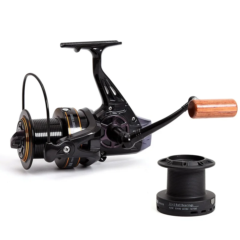 Free Spare Spool Front and Rear Drag System 11+1BB Carp Fishing Bait Runner Fishing Reels