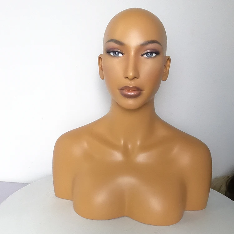 

JOJO African American Realistic Mannequin Head Jewelry Wig Display Mannequin Heads With Shoulders