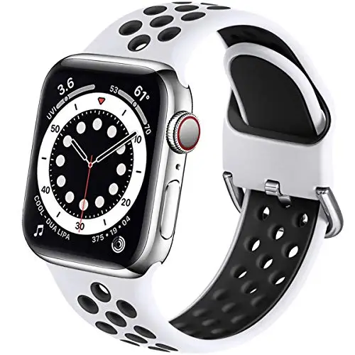 

2021 Fashion Sport Rubber Silicone Strap For Apple Watch Band 40mm For Iwatch 5, Black,pink,white etc.
