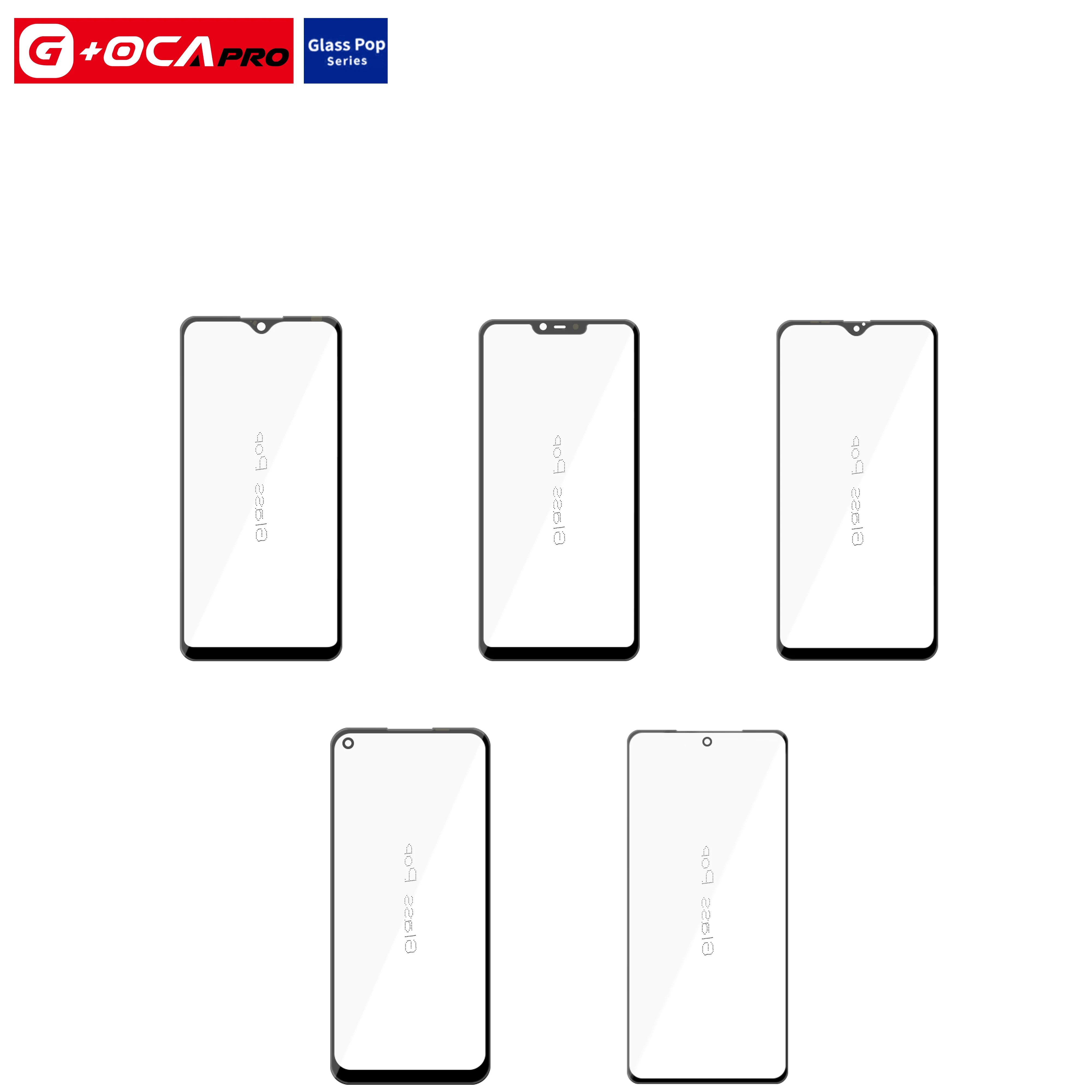 

G+OCA PRO Glass With OCA Glue For VIVO V Series VIVO V7/V7+/V19 etc.High Quality Outer Glass Front Panel