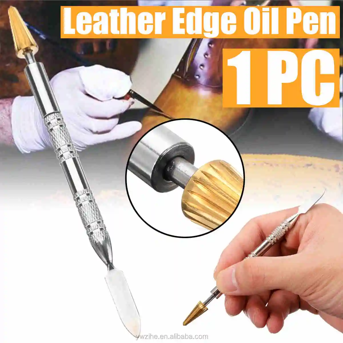 Leather Craft Edge Oil Pen Leather Dye Pen Brush Head Applicator Paint Tool S