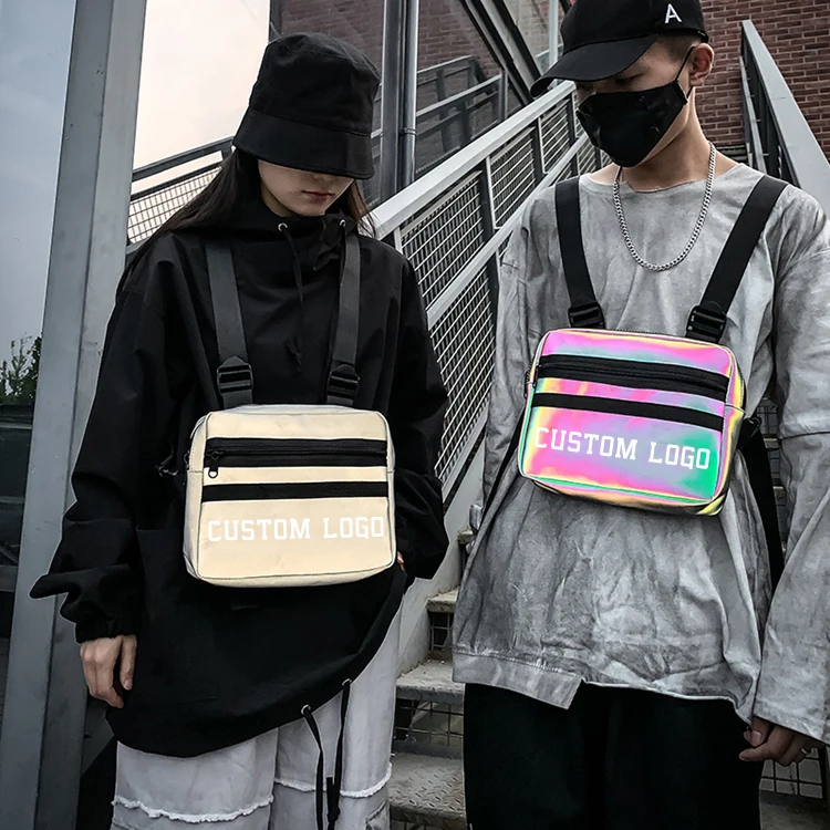 

Custom Big Cross Body Outdoor Fashion Sports Sling Men Unisex Vest Reflective Chest Bag,Tactical Chest Bag, As picture/custom