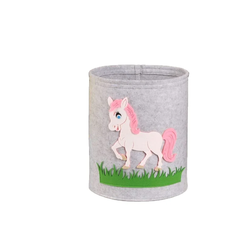 

Horse Kids Storage Cube Collapsible Felt Toy Sundries Laundry Basket, Like the picture