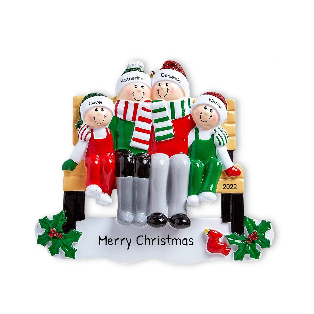 

Christmas Decoration Supplies Wholesale Custom 2-4 Family Christmas Ornament For Family Gift