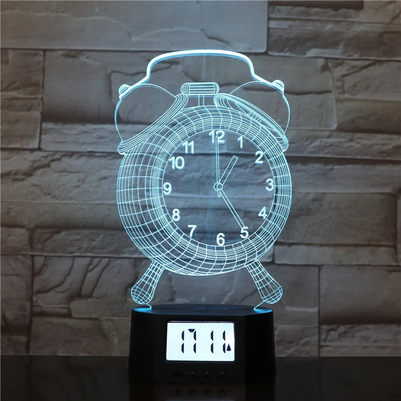 

KS 3D-288 Multi-Function 3D LED Digital desk Alarm Clock lamp with 7 colors changing 12/24 Hours Display, Rgb(7 colors)