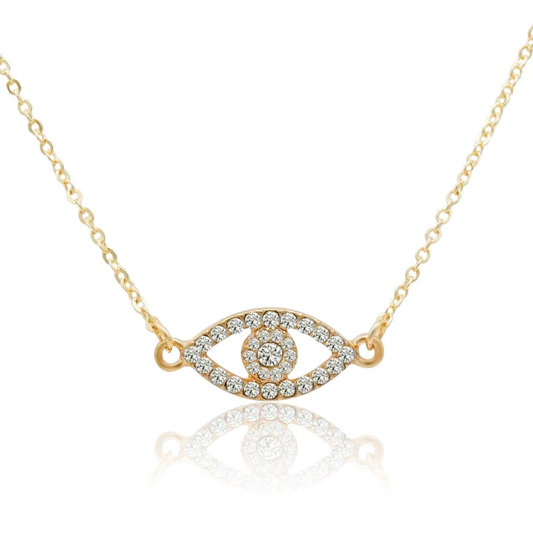 

Wholesale stainless steel 18k Gold Plated Evil Eye Pendant Necklace Women