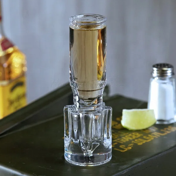 

Modern unique gold rim barware shot glass, Transparecy