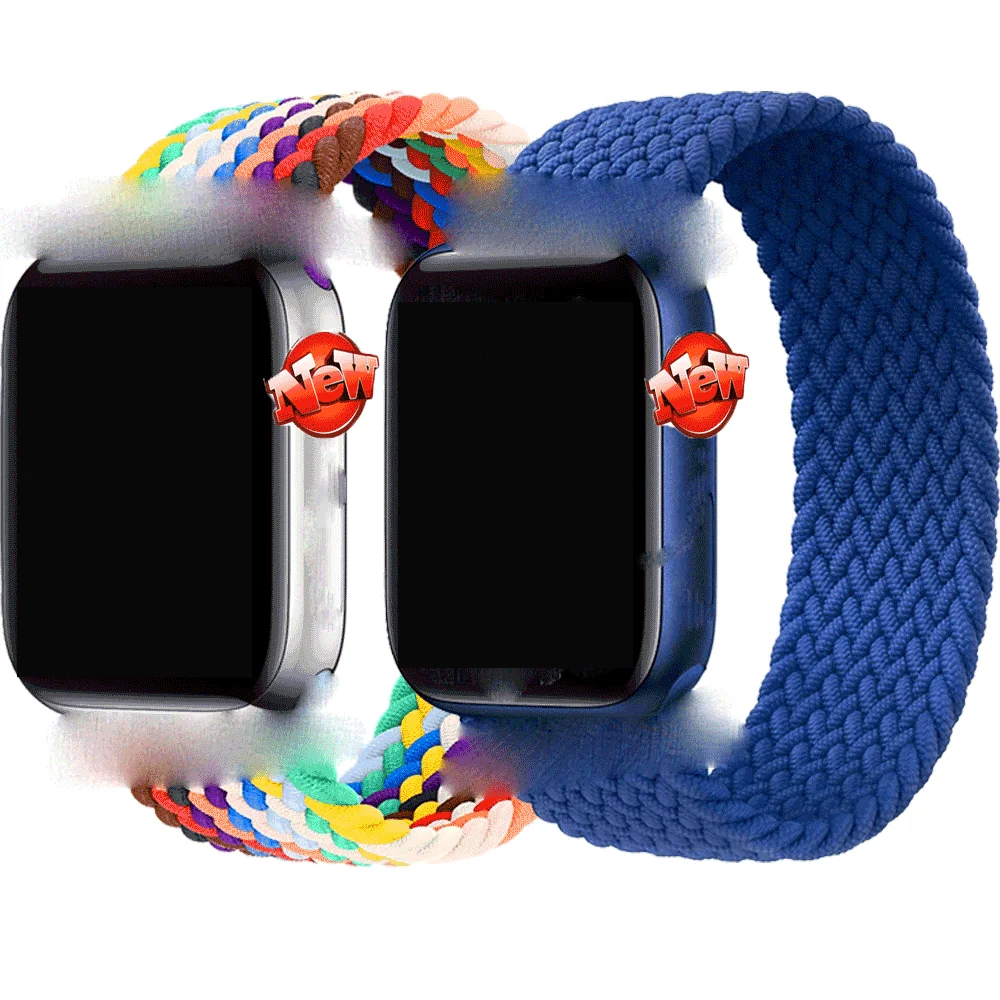 

Elastic Pride Edition Braided Solo Loop for apple watch series 6 5 4 3 2 1 Fabric Nylon Watch Band, 33 colors