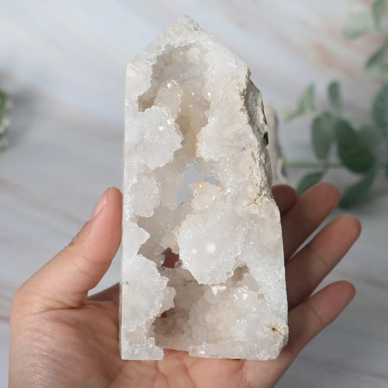 

Wholesale 100% Natural Crystal Cluster White Agate Cluster Point For Home Decoration