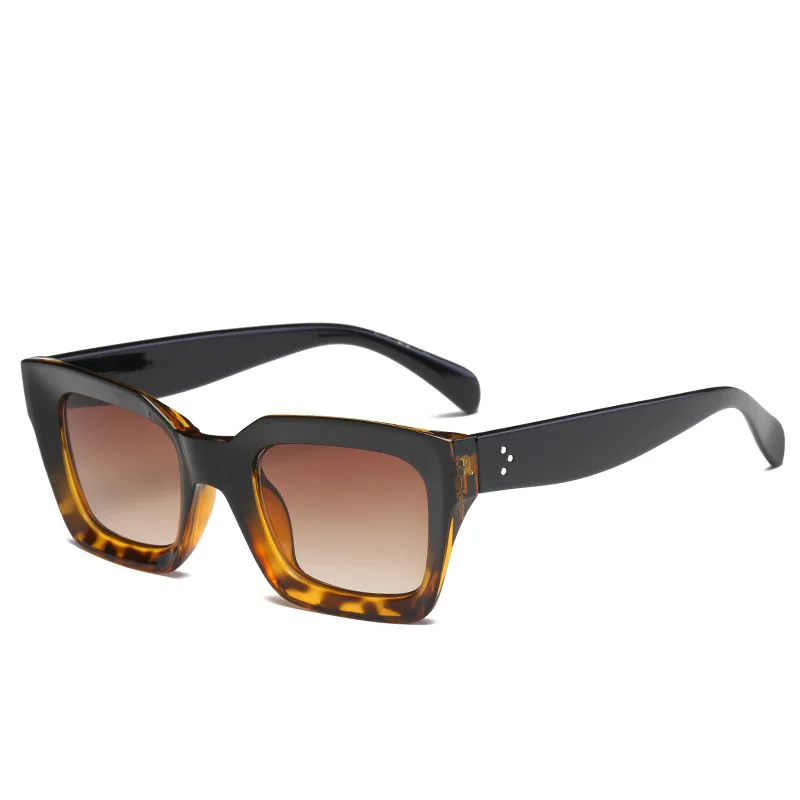 

Hot selling Eyewear Fashion Women Brand Leopard print black colourful Sunglasses Women Square Shades Sunglasses