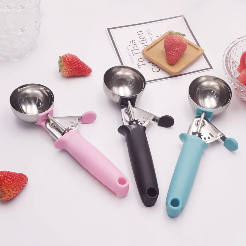 

Professional Kitchen Utensils Multi-Functional Ice Cream Spoon Stainless Steel And PP Ice Cream Scooper