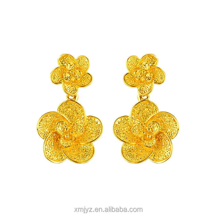 

Gold Plated Jewelry Gold Plated Sand Gold Vintage Flower Earrings Women Wedding Jewelry Earrings Earrings Wholesale