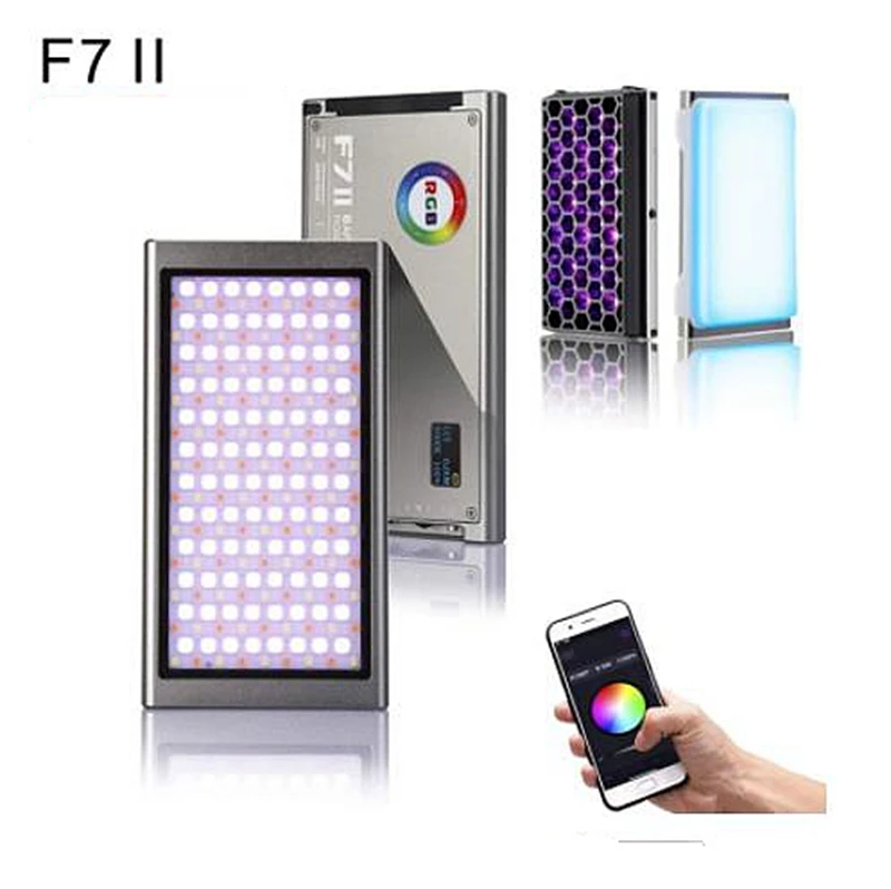 

Falcon Eyes F7 II APP Control Magnetic RGB LED On Camera Video Light With Honeycomb Grid Scene Effects Modes