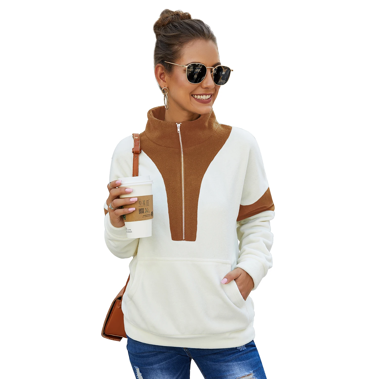 2020 Factory Price High Quality Fashion Style Polar Fleece Thick Fabric Women Hoody Sweaters Pullover Women Sweater