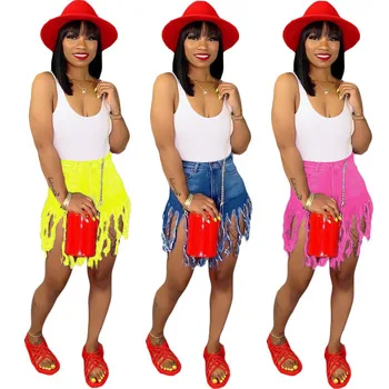 

Sports Print Jeans Shorts Macrame two piece set women clothing ladies