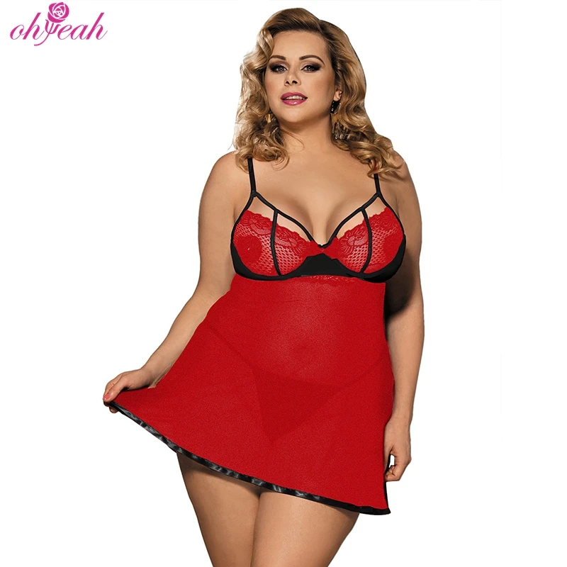 

2021 Strap Transparent Plus Size Fat Girl Sexy Lingere Babydoll Wholesalers
