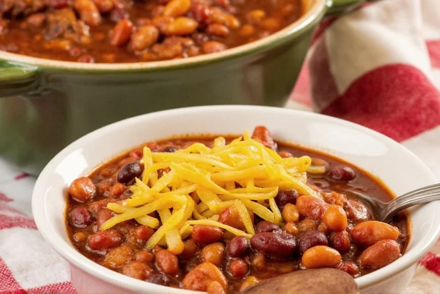 Chili and Beans in a Pot