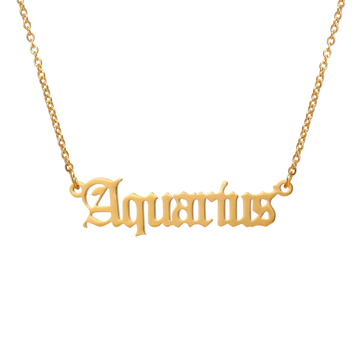 

Chokers Jewelry Cable Chain Custom Pendant Stainless Steel Women Letter Gold Plated Zodiac Necklace