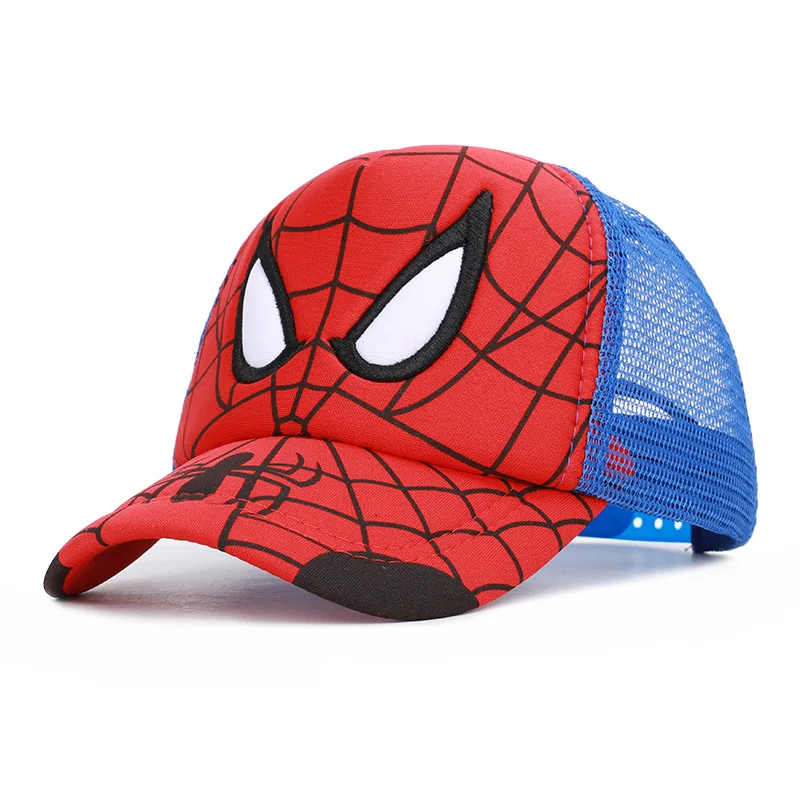 

mesh cute cartoon animal embroidery gorras kid child baseball Spider Man toddler boys trucker hat little boy baseball caps