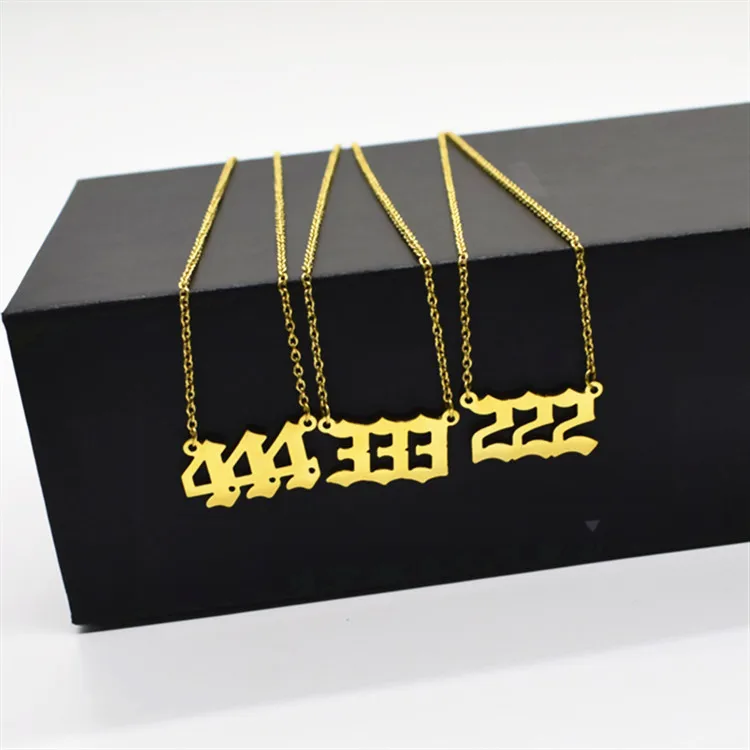 

angel number necklace 18k gold plated stainless steel material, Gold and silver