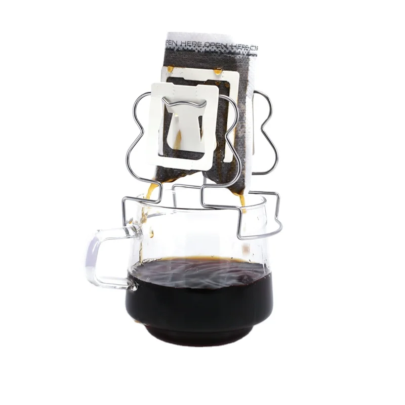 Japanese Stainless Steel Manual Ear Hanging Filter Paper Holder Coffee & Tea Tools for Holding Filter Paper Bag