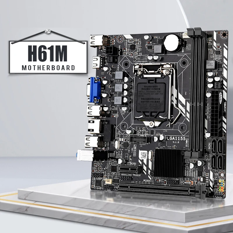 

h61m motherboard H61 DDR3 LGA1155 i3 i5 i7 SATA2.0 computer motherboard 2/4GB 1333 dram